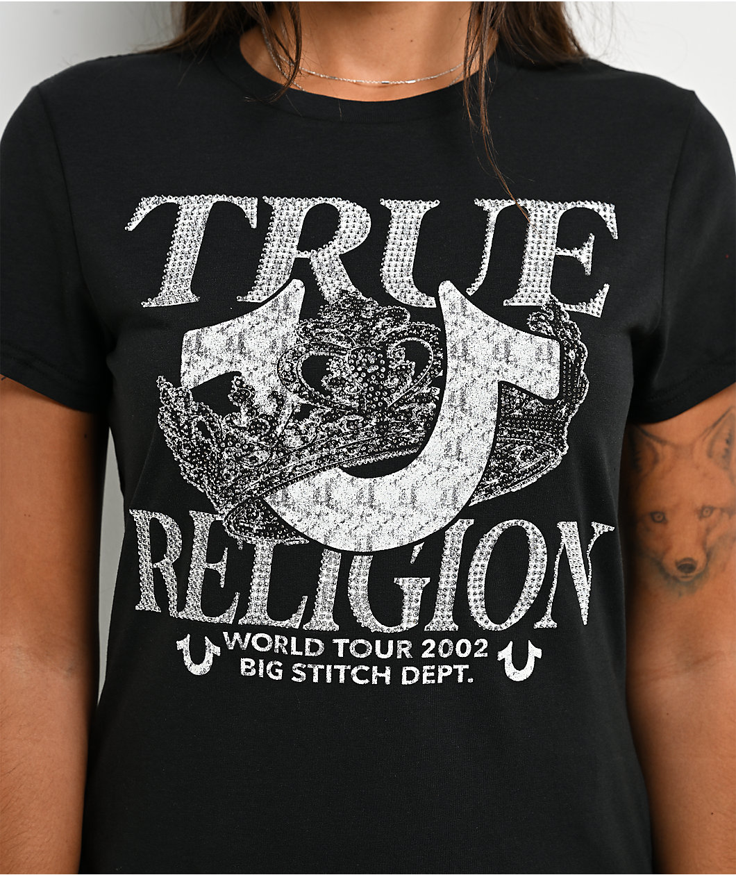 True Religion Crystal Crown Black T-Shirt