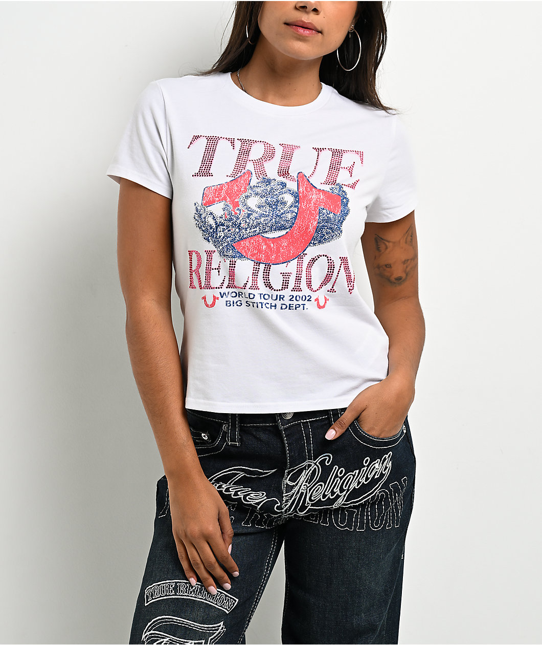True Religion Crystal Crown White T-Shirt
