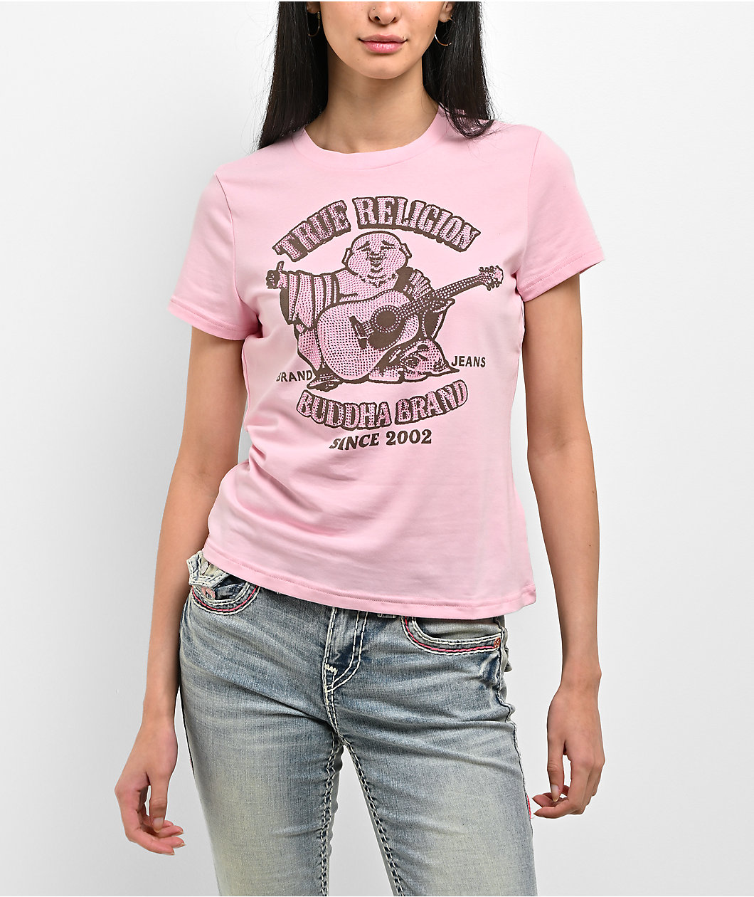 True Religion Crystal Heritage Pink T-Shirt