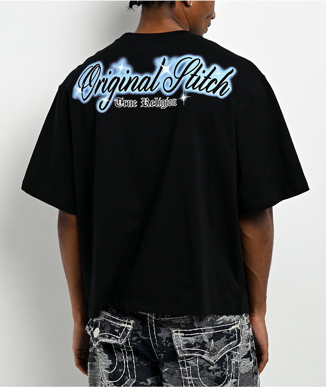 True Religion Crystal Logo Black T-Shirt