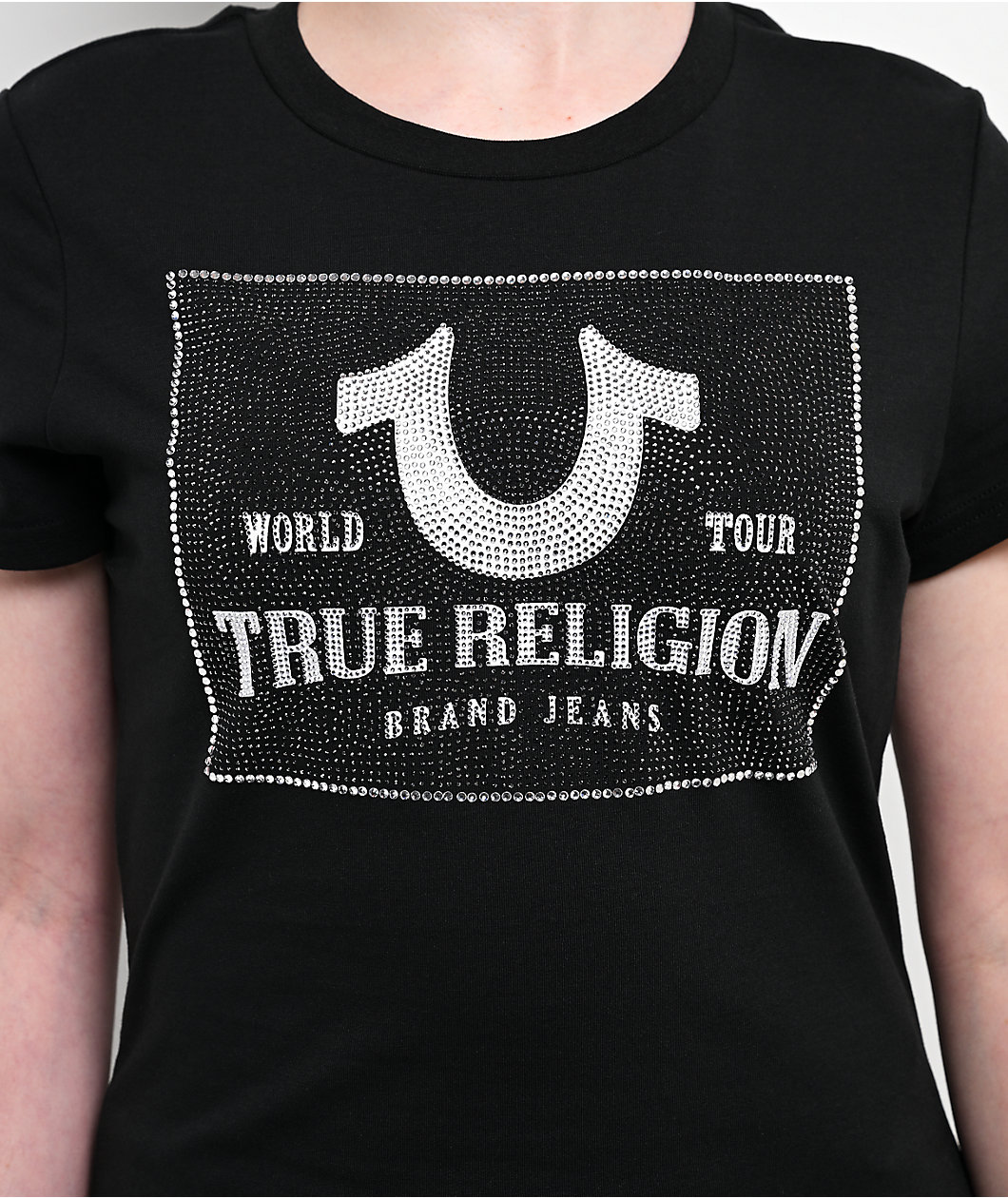 True Religion Crystal Logo Classic Black T-Shirt