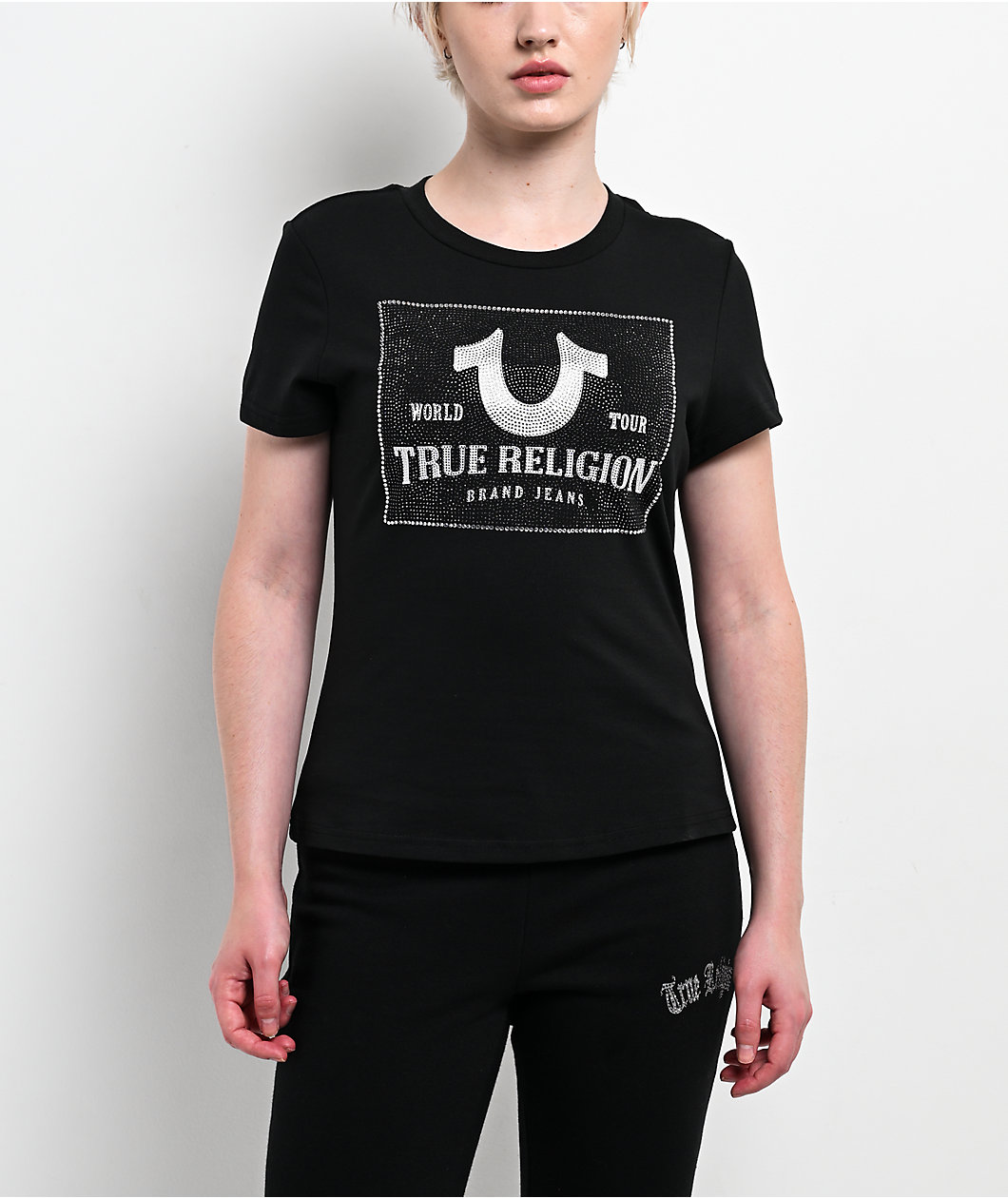 True Religion Crystal Logo Classic Black T-Shirt