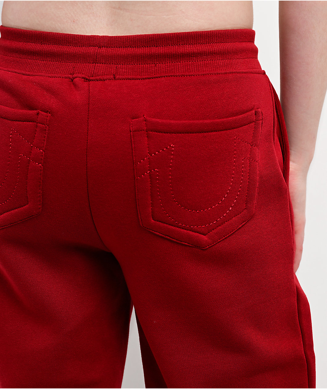 True Religion Crystal Patch Red Straight Leg Sweatpants