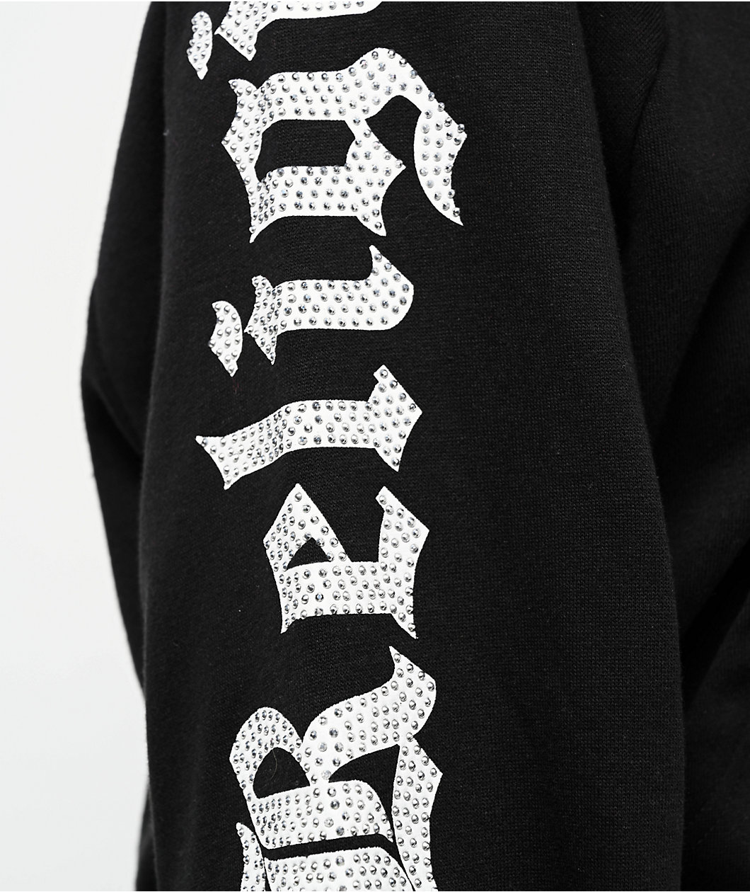 True Religion Crystal Relaxed Black Zip Hoodie