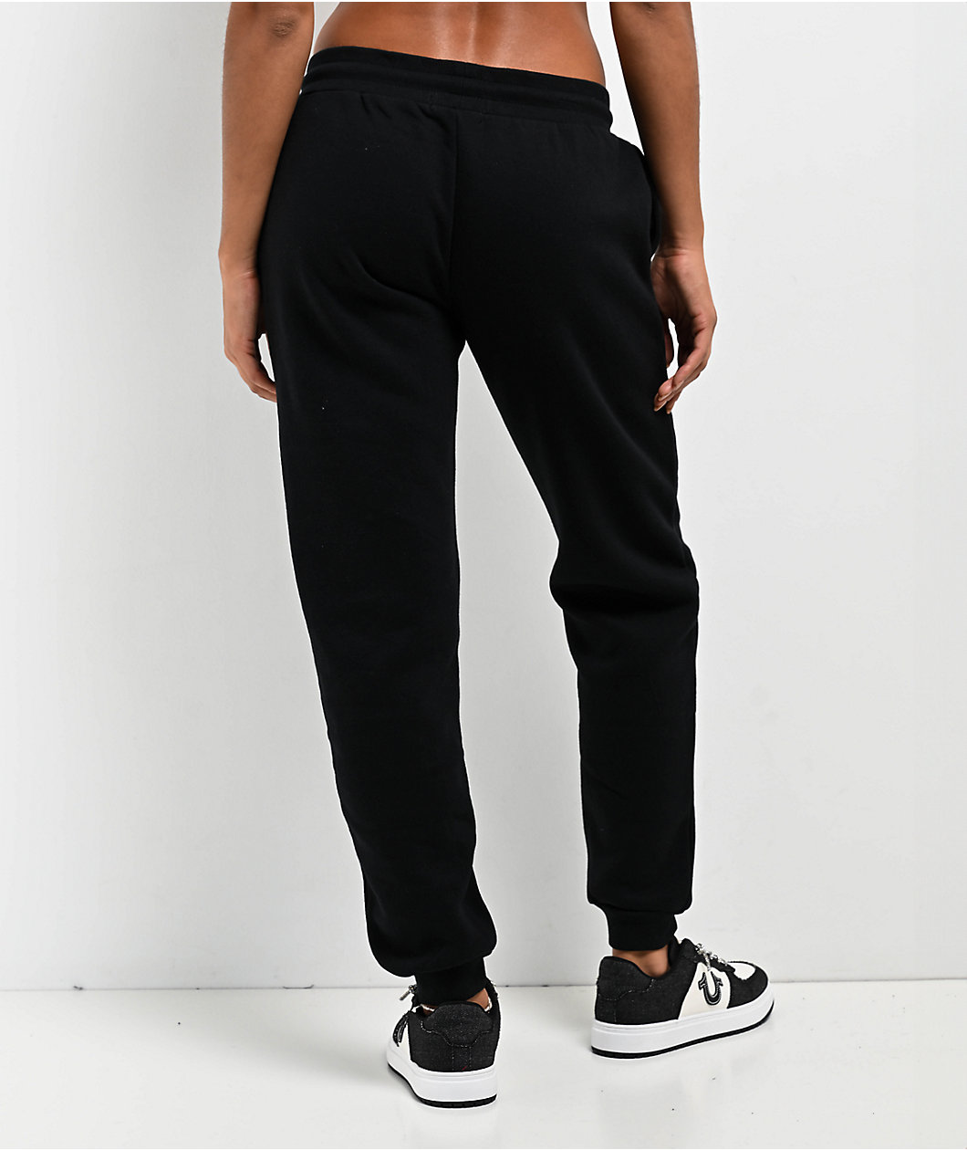 True Religion Crystal Wing Black Jogger Sweatpants