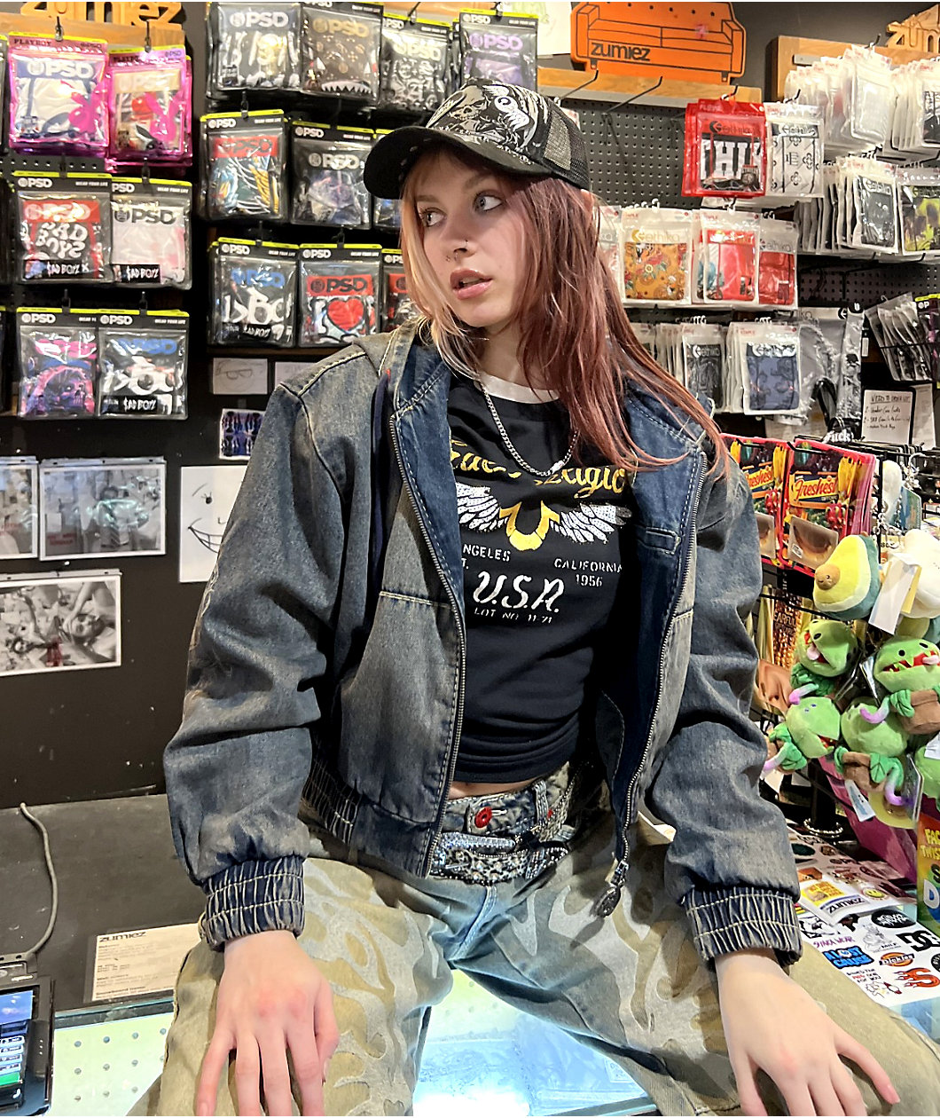 True Religion Crystal Wing Horseshoe Black T-Shirt