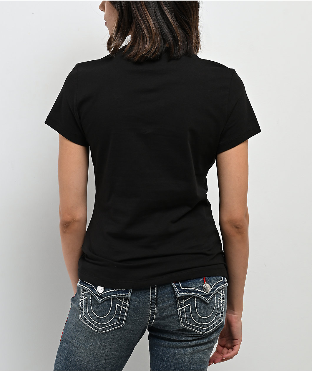 True Religion Crystal Wing Horseshoe Black T-Shirt
