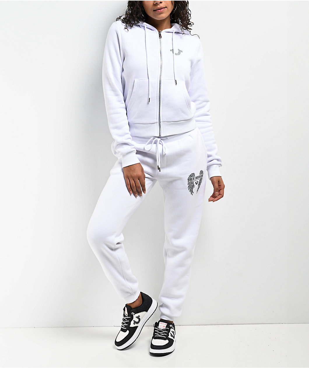 True Religion Crystal Wing White Jogger Sweatpants