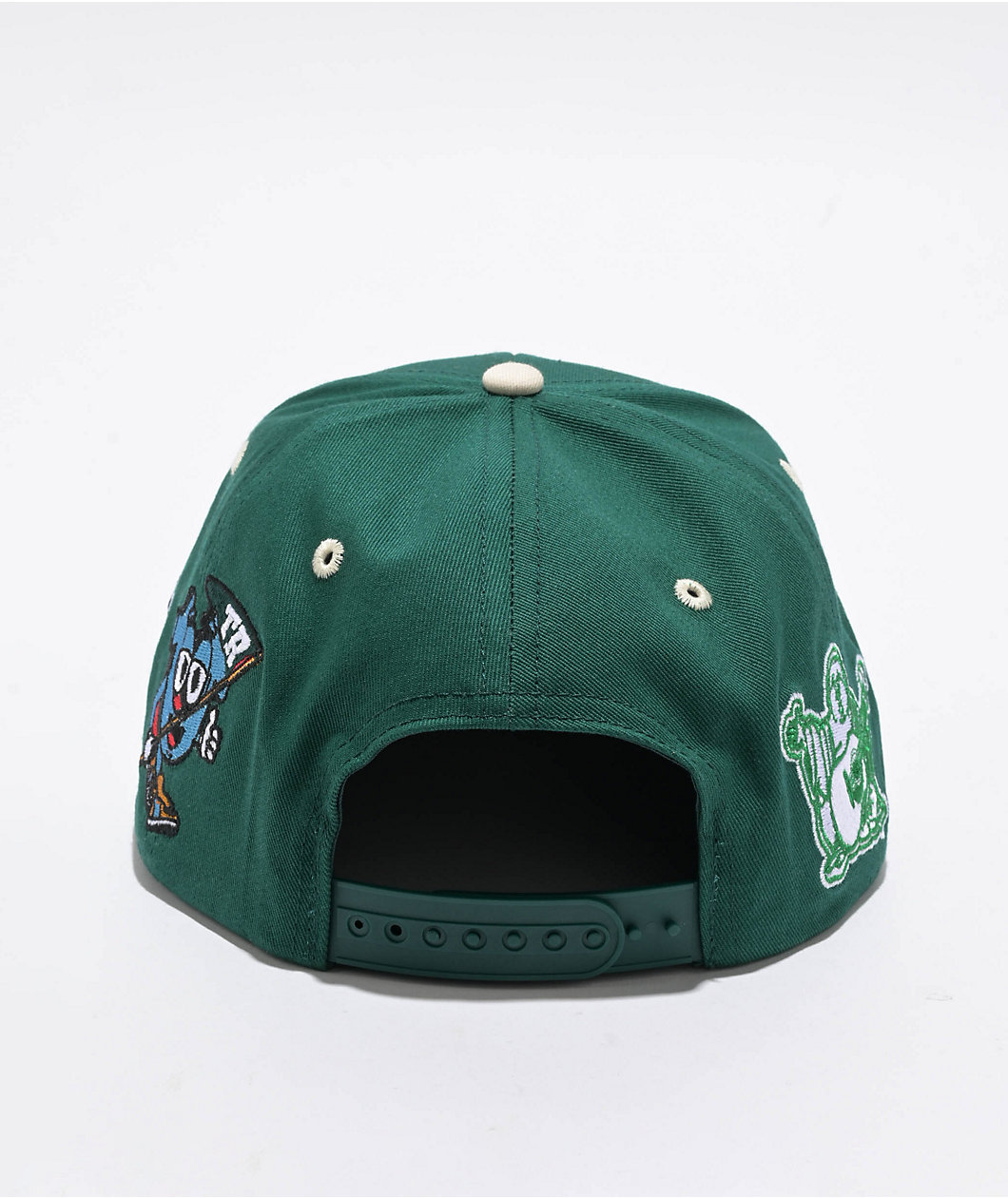 True Religion Embroidered Multi Logo Dark Jade Green Snapback Hat