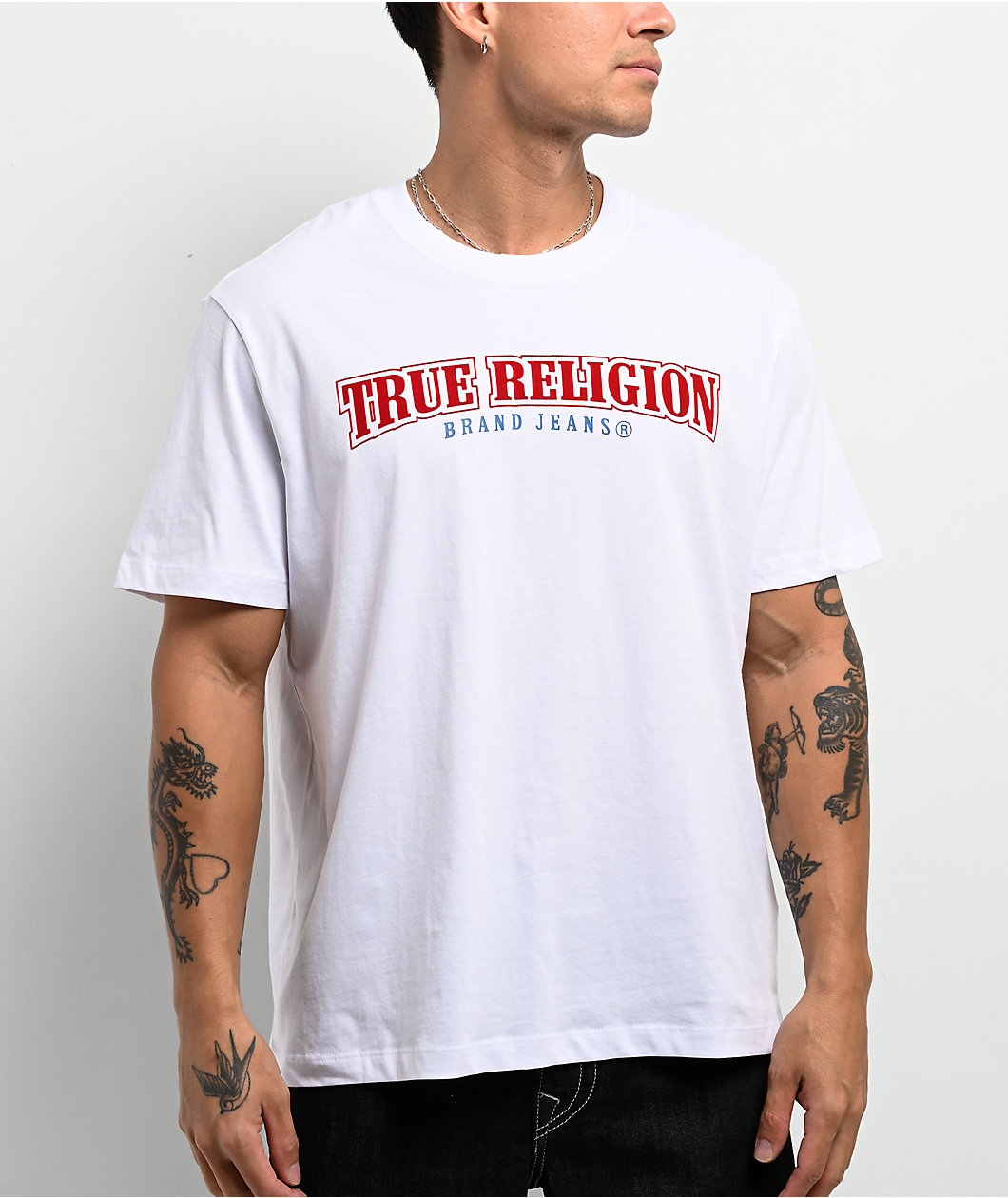True Religion Flocked World Tour White T-Shirt