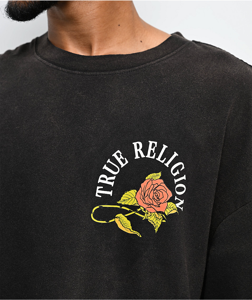 True Religion Floral Snake Black Wash T-Shirt