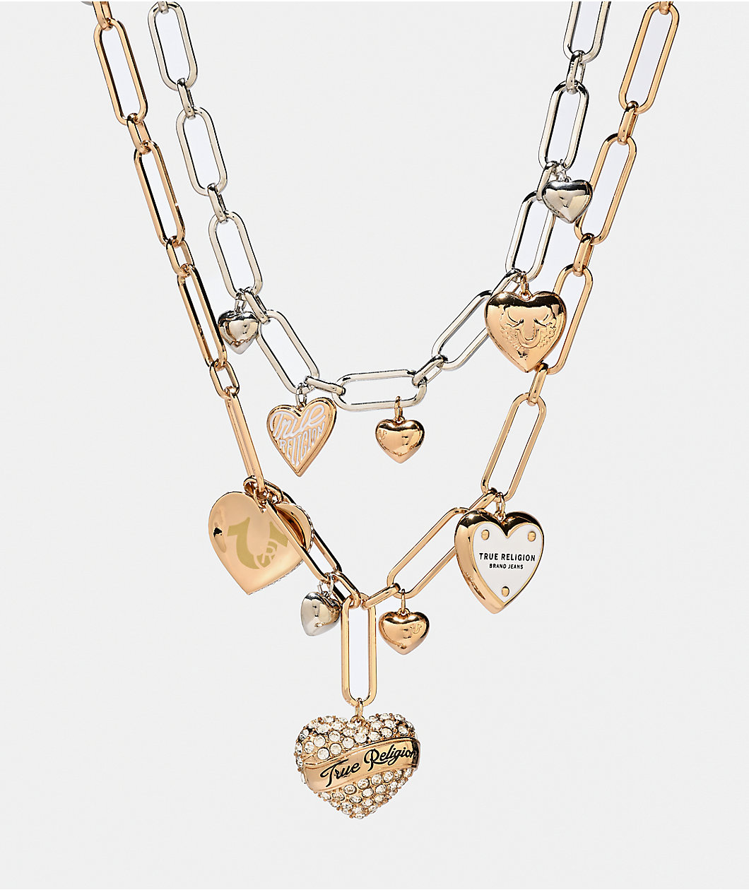 True Religion Heart Toggle Gold & Silver Necklace