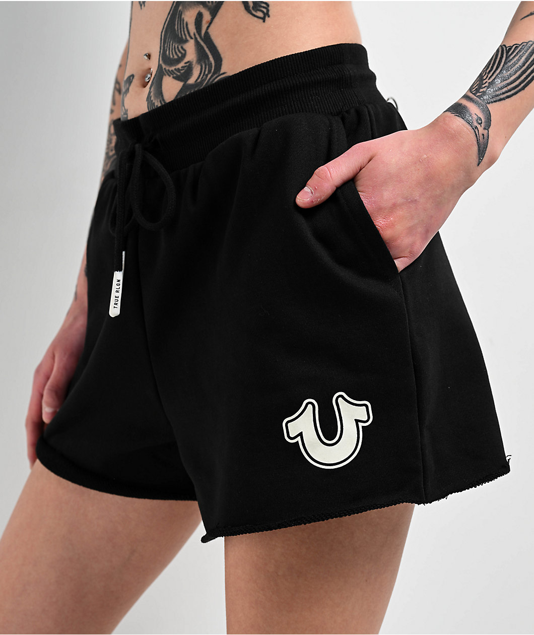 True Religion Horseshoe Black Lounge Shorts