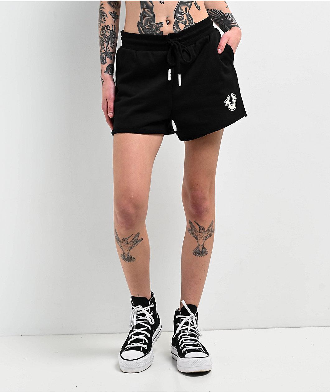 True Religion Horseshoe Black Lounge Shorts