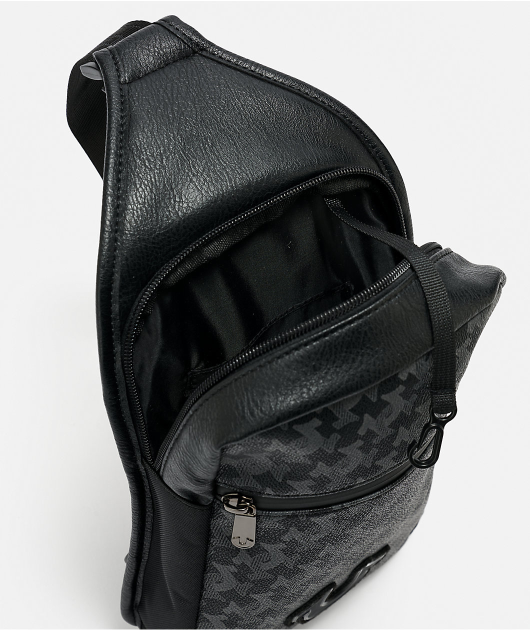 True Religion Horseshoe Monogram Black Crossbody Bag