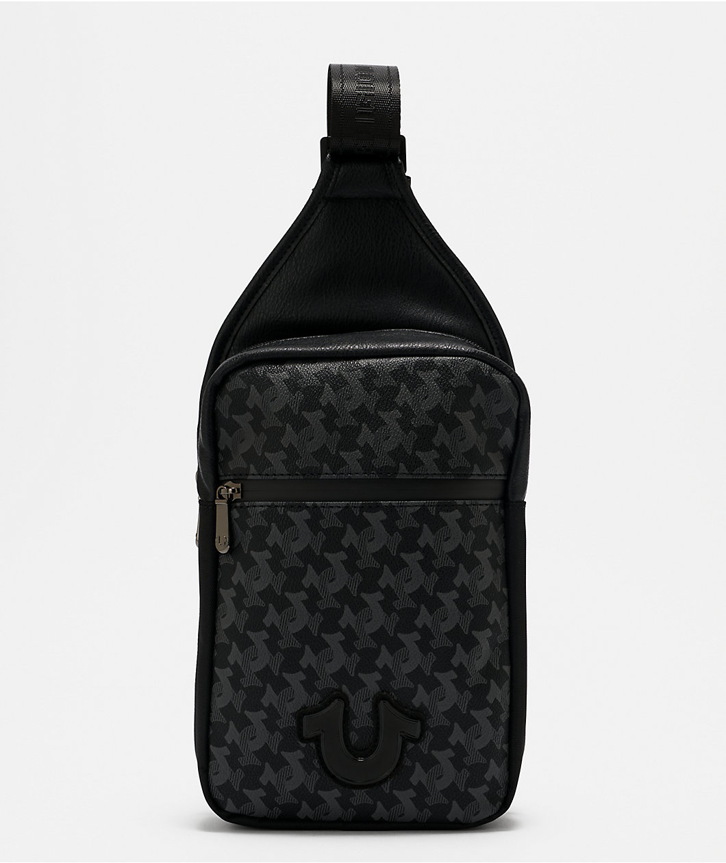 True Religion Horseshoe Monogram Black Crossbody Bag