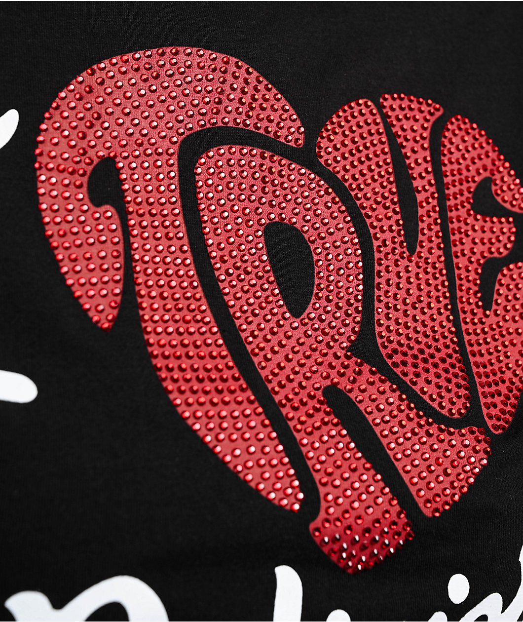 True Religion I Love TR Black Crop T-Shirt
