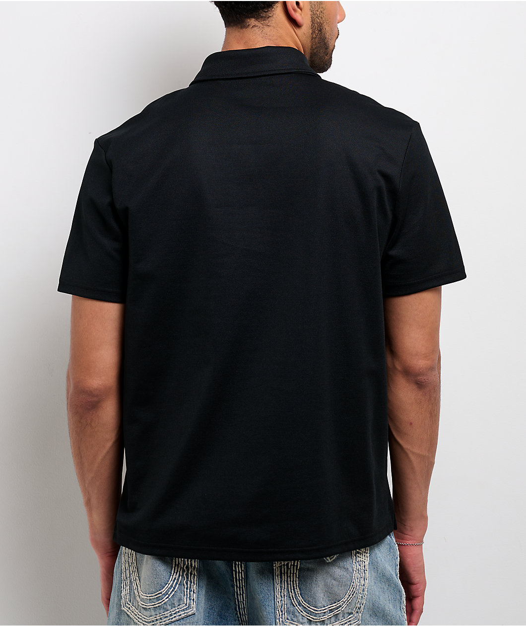 True Religion Jersey Knit Red Oversized Polo Shirt