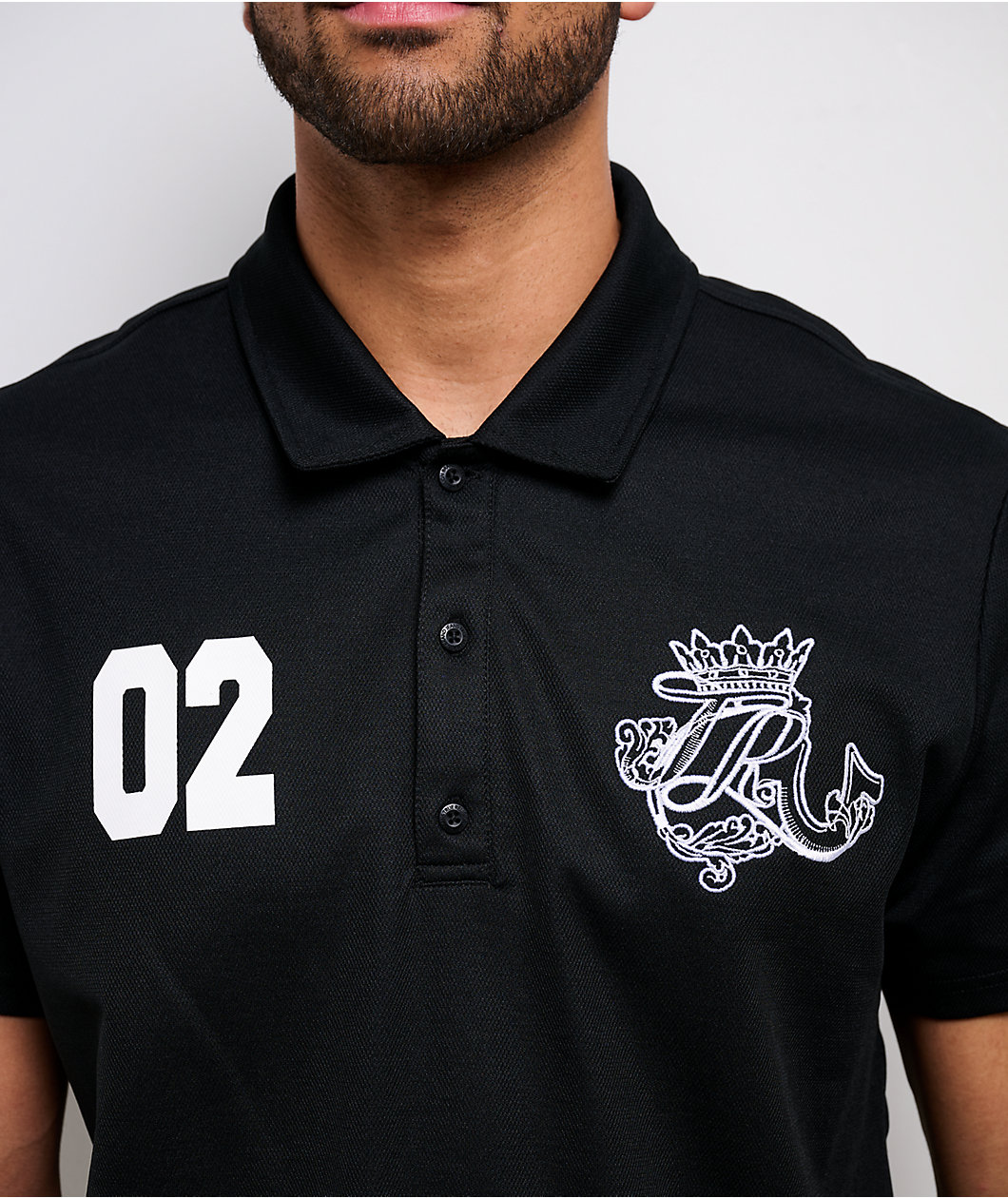 True Religion Logo Crest Sport Black Polo Shirt