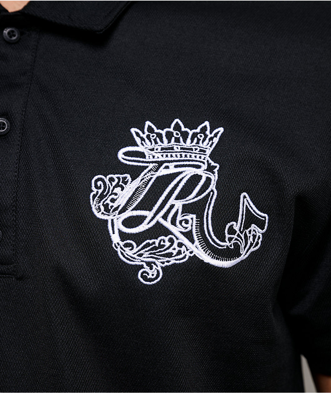 True Religion Logo Crest Sport Black Polo Shirt