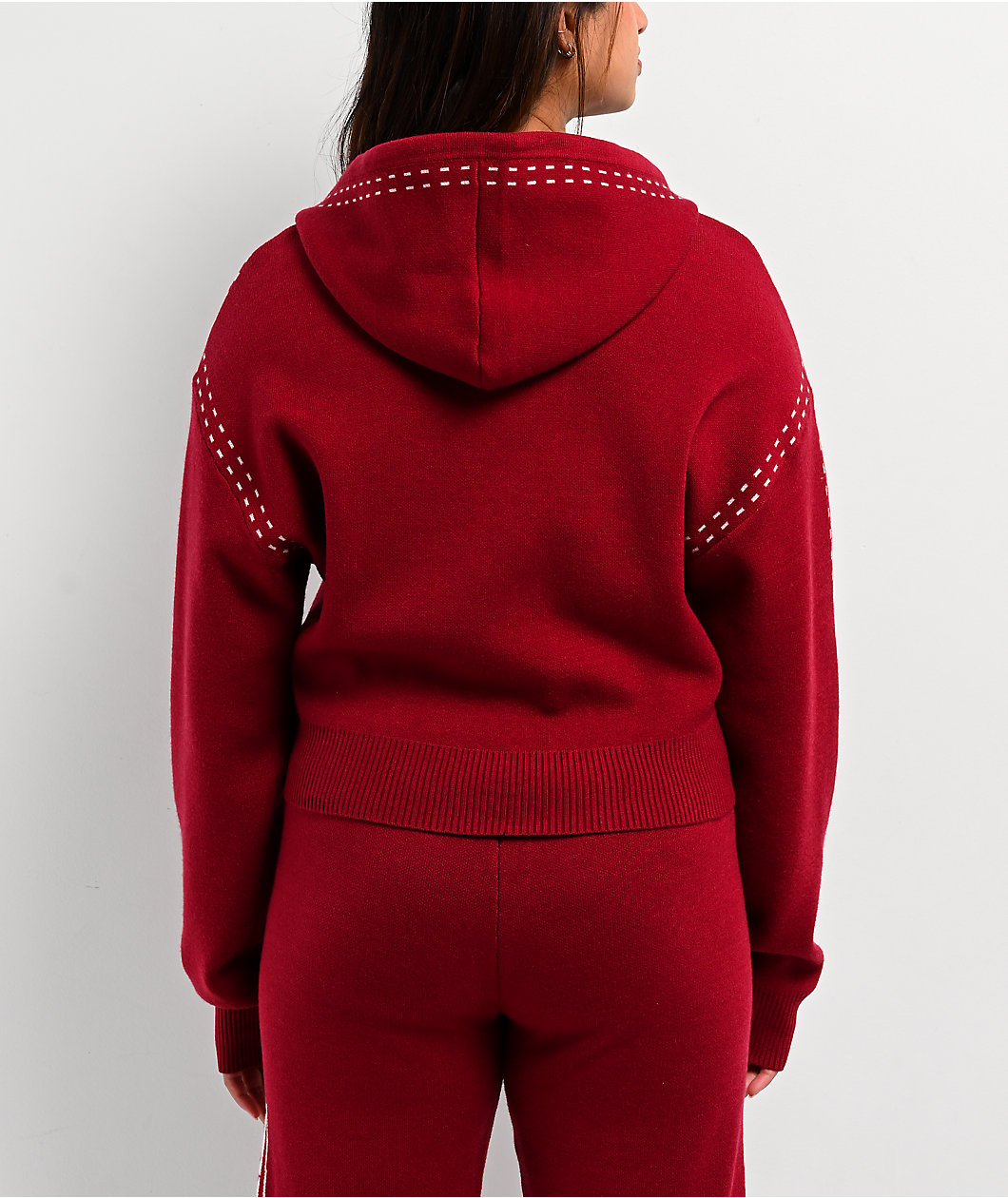 True Religion Logo Rhubarb Red Hooded Sweater