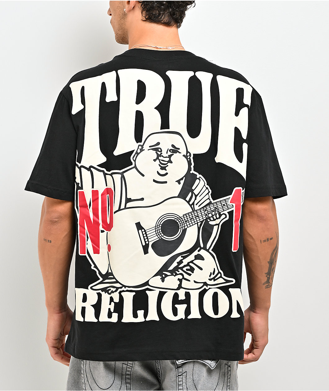 True Religion No. 1 Buddha Logo Black Heavyweight T-Shirt