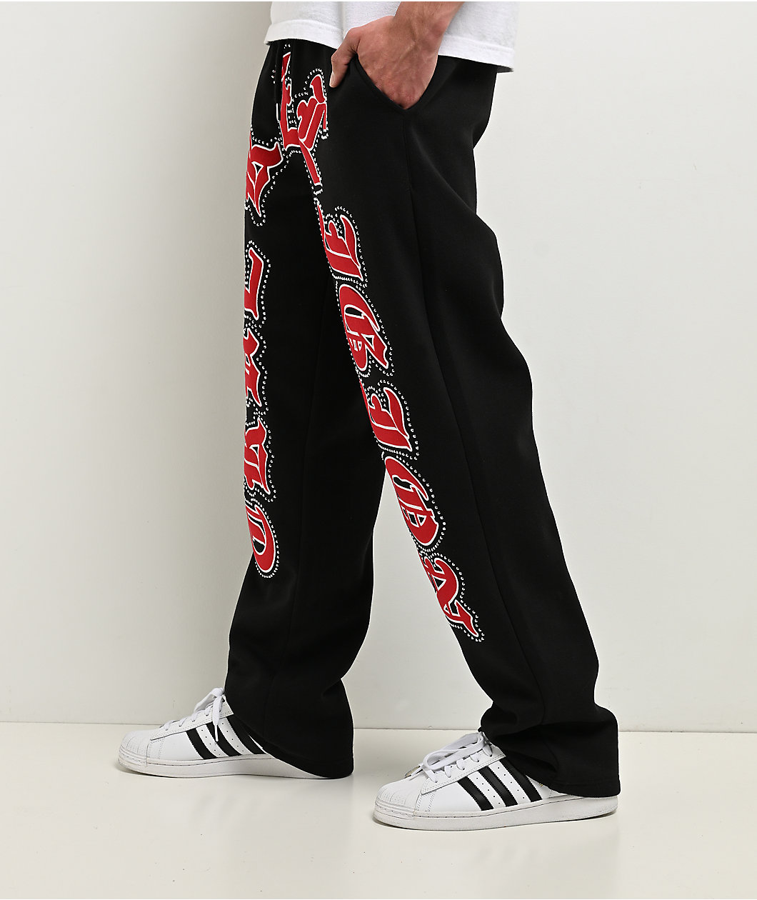True Religion Old English Patch Black Sweatpants