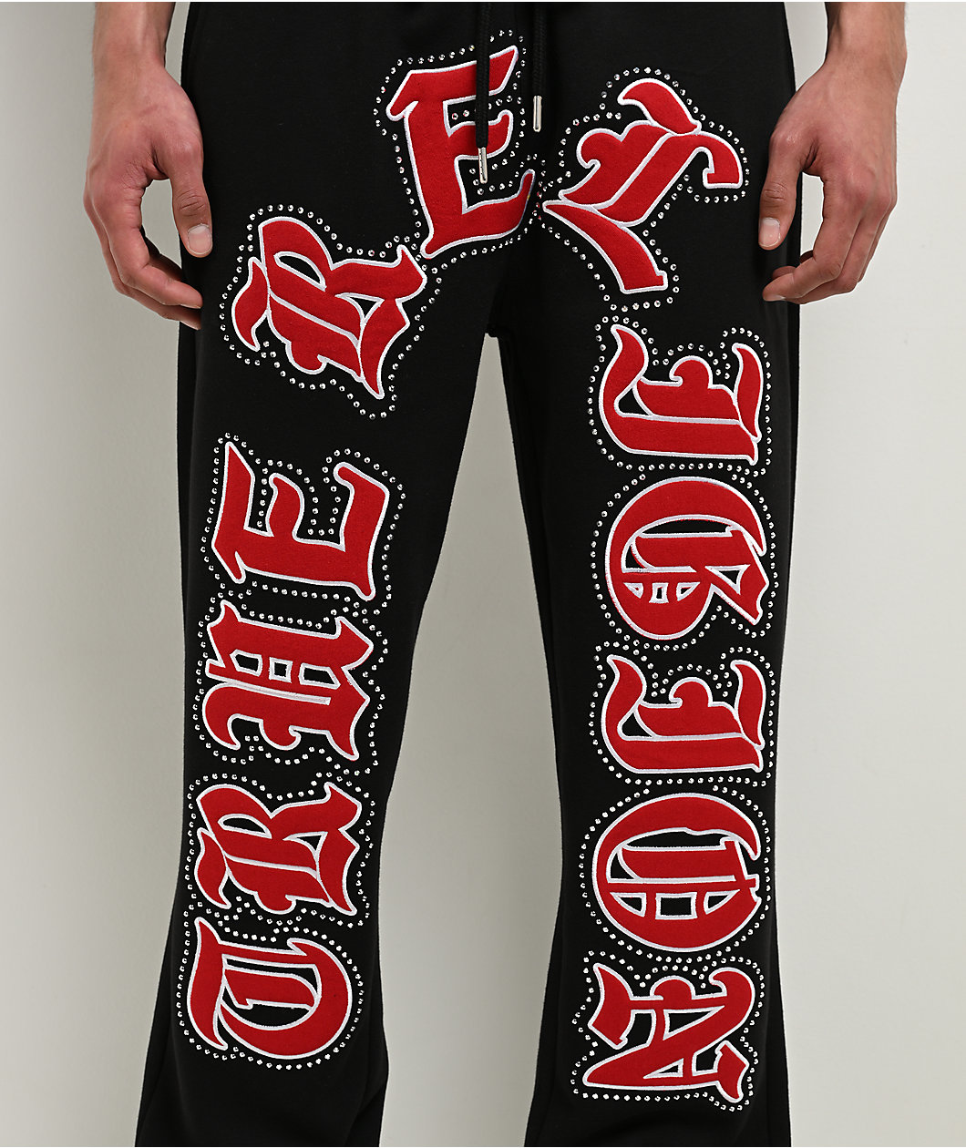 True Religion Old English Patch Black Sweatpants