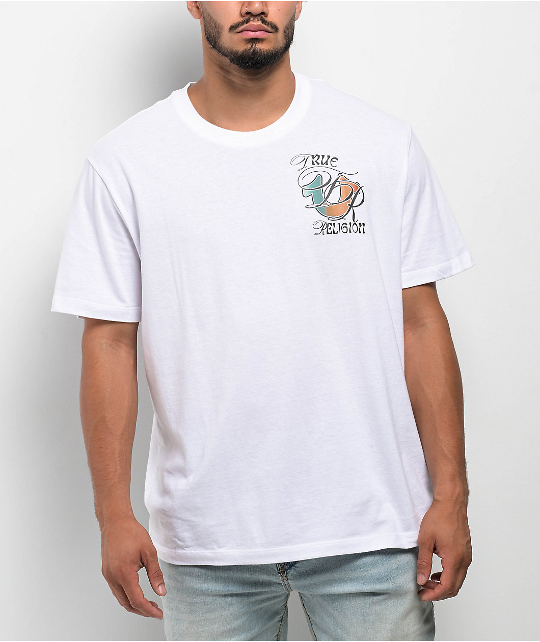 True Religion Ombre White T-Shirt