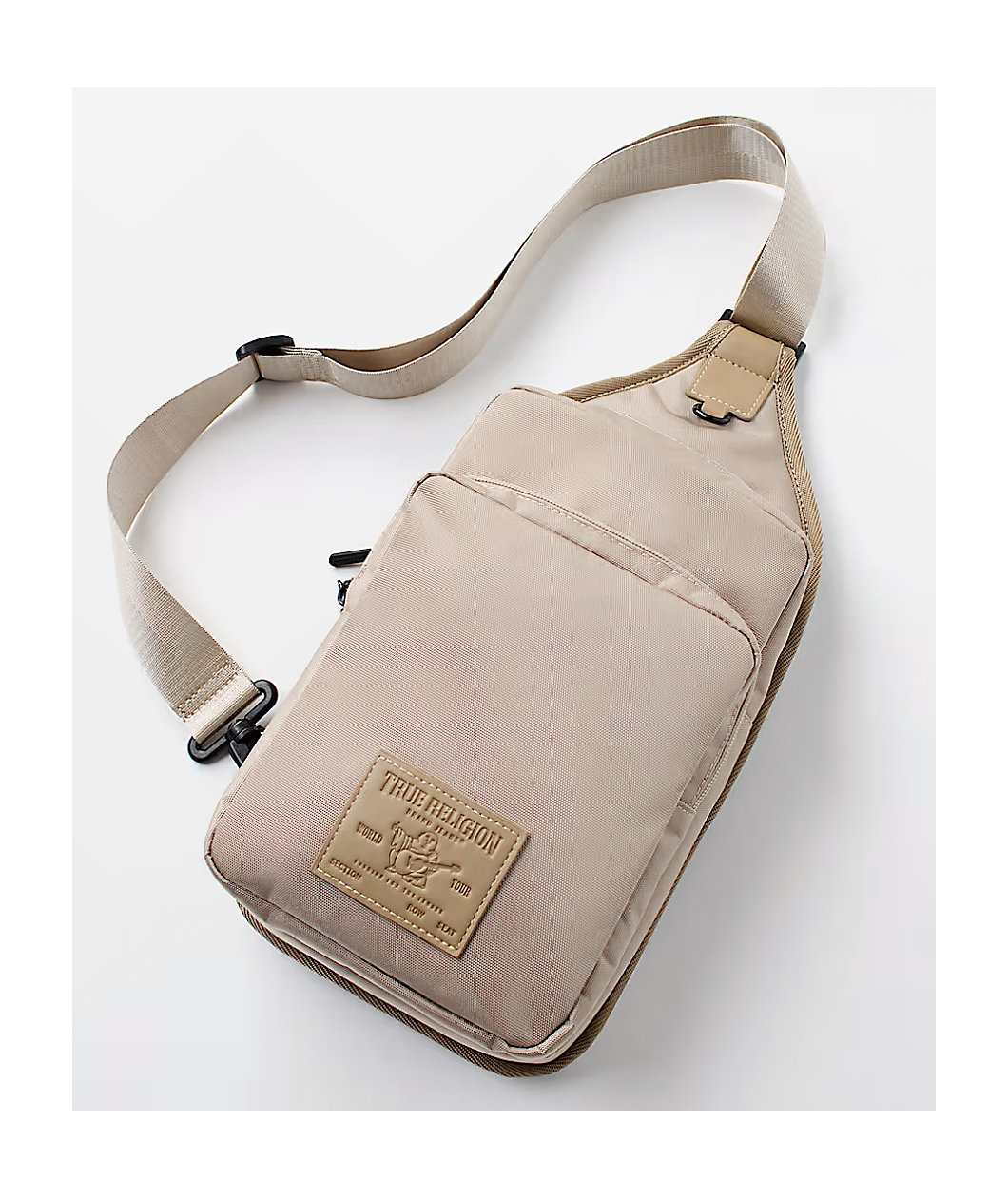 True Religion Pippen Scuffed Beige Sling Bag