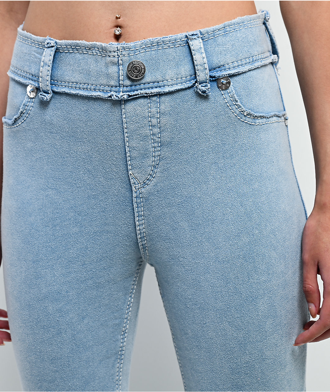 True Religion Raw Edge Big T Pacific Wash Flare Sweatpants