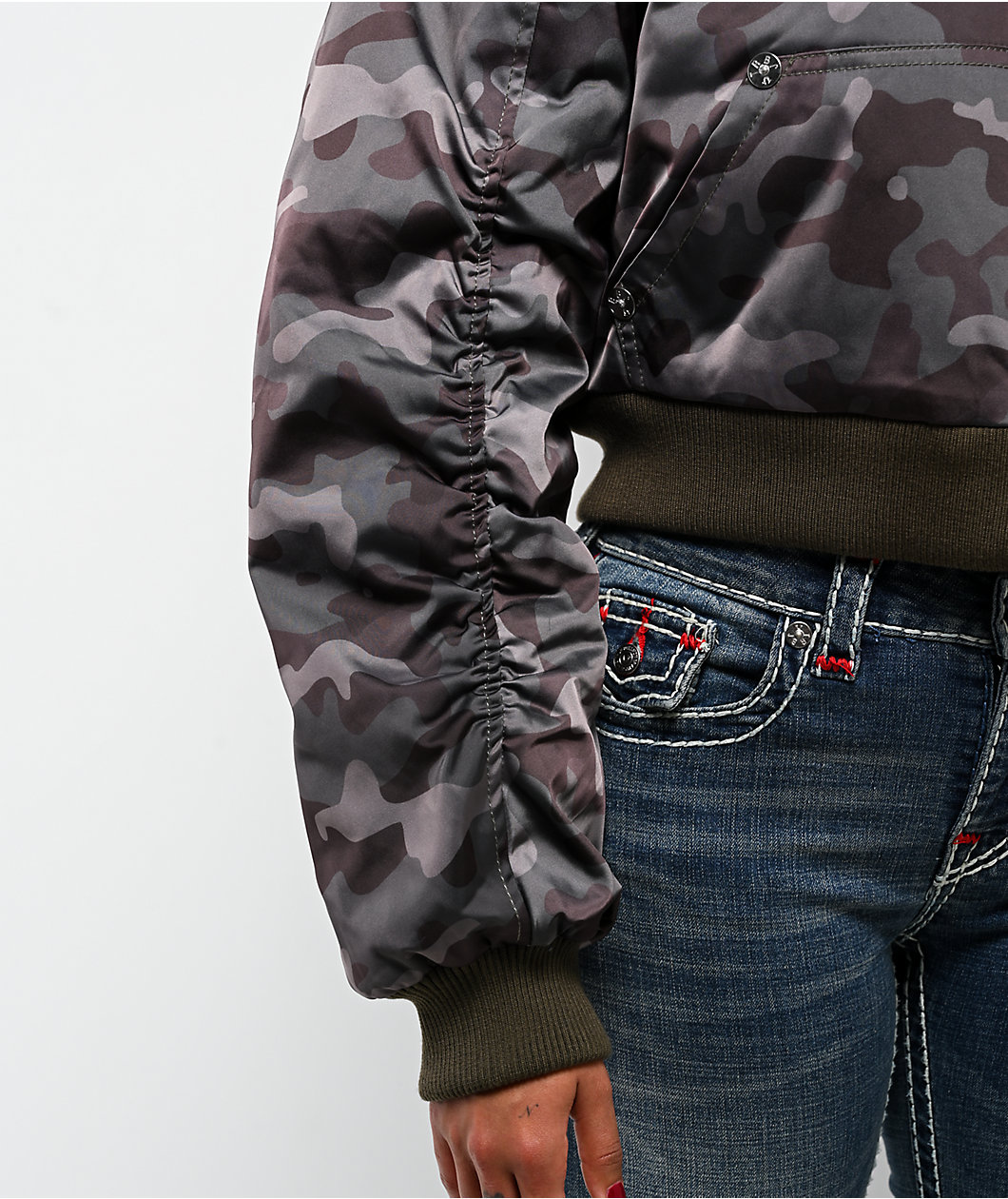 True Religion Relaxed Camo Crop Jacket
