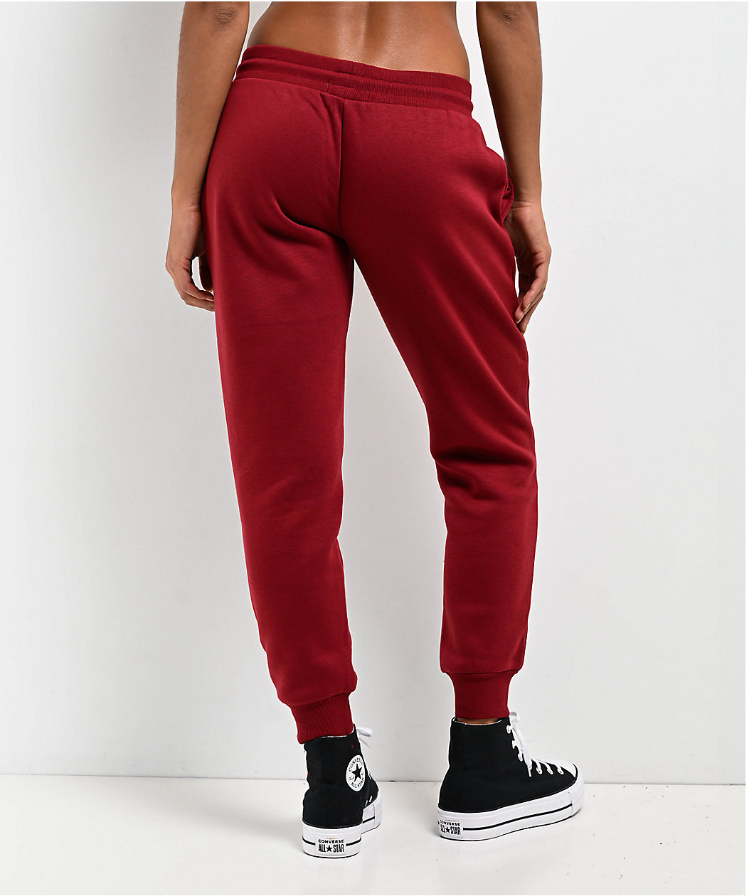 True Religion Retro Crystal Logo Ruby Red Jogger Sweatpants