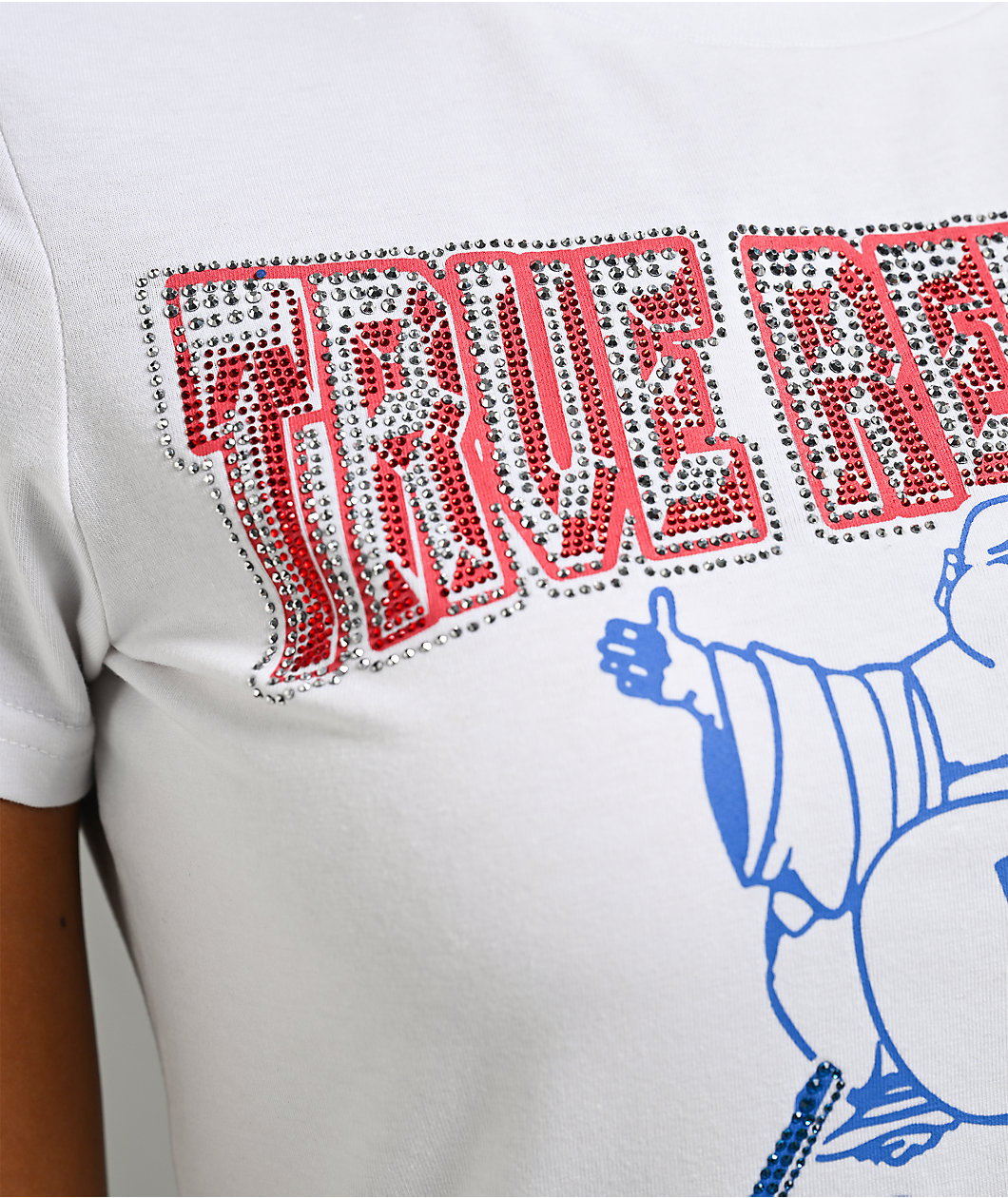 True Religion Rhinestone Buddha Red, White & Blue T-Shirt
