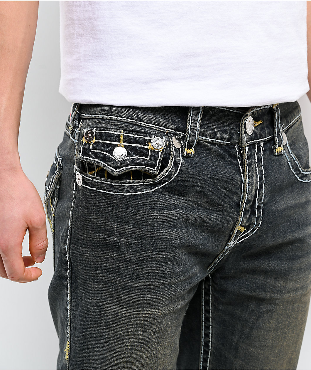 True Religion Ricky Super T Flap Dark Wash Jeans