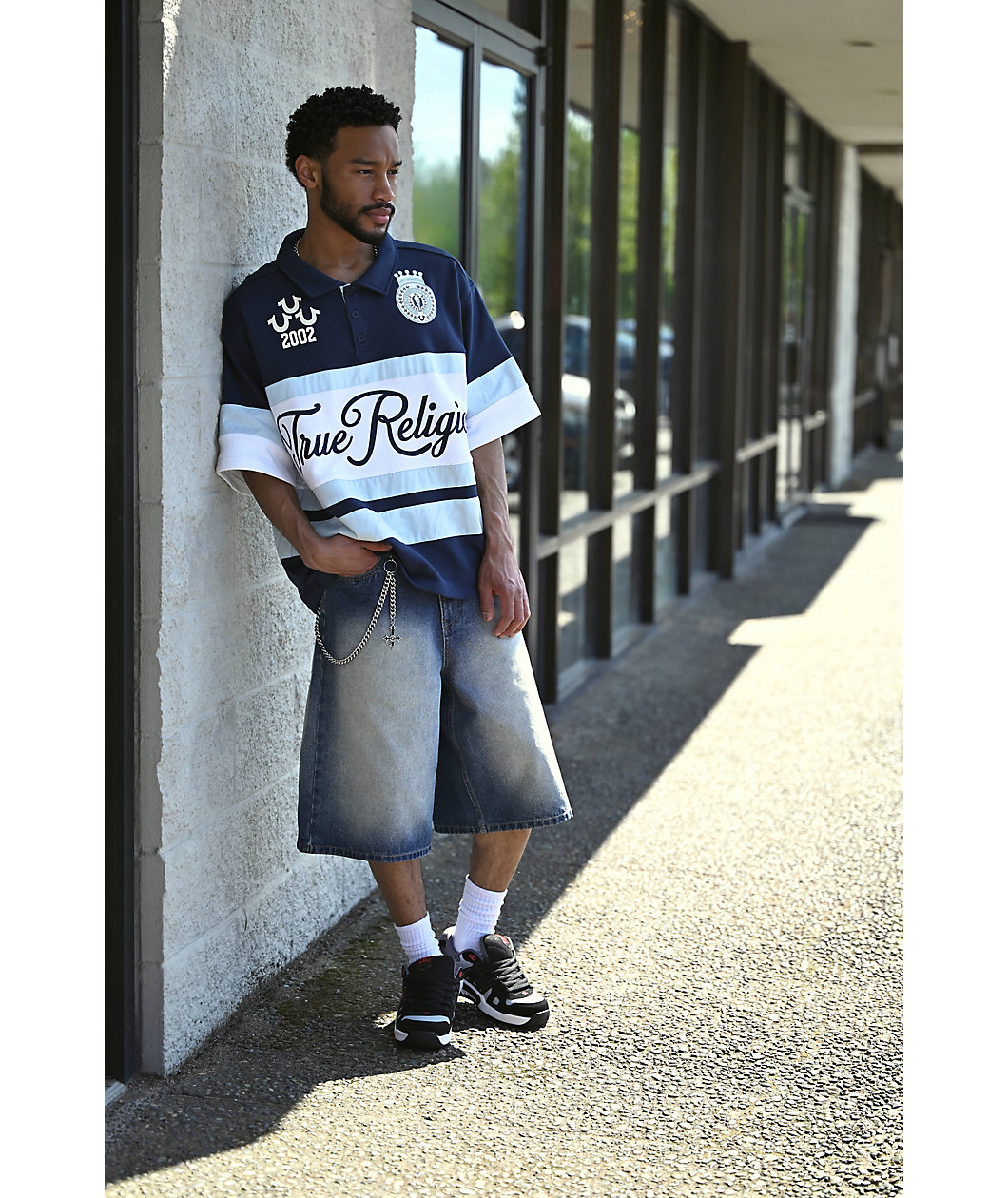 True Religion Rugby Navy, White & Sapphire Relaxed Polo Shirt