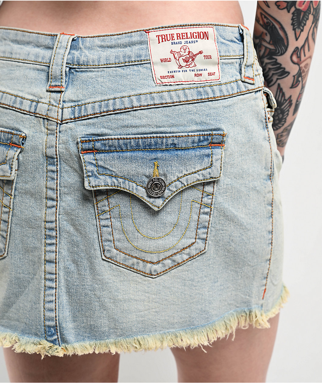 True Religion Sadie Frayed La Jolla Mini Skirt