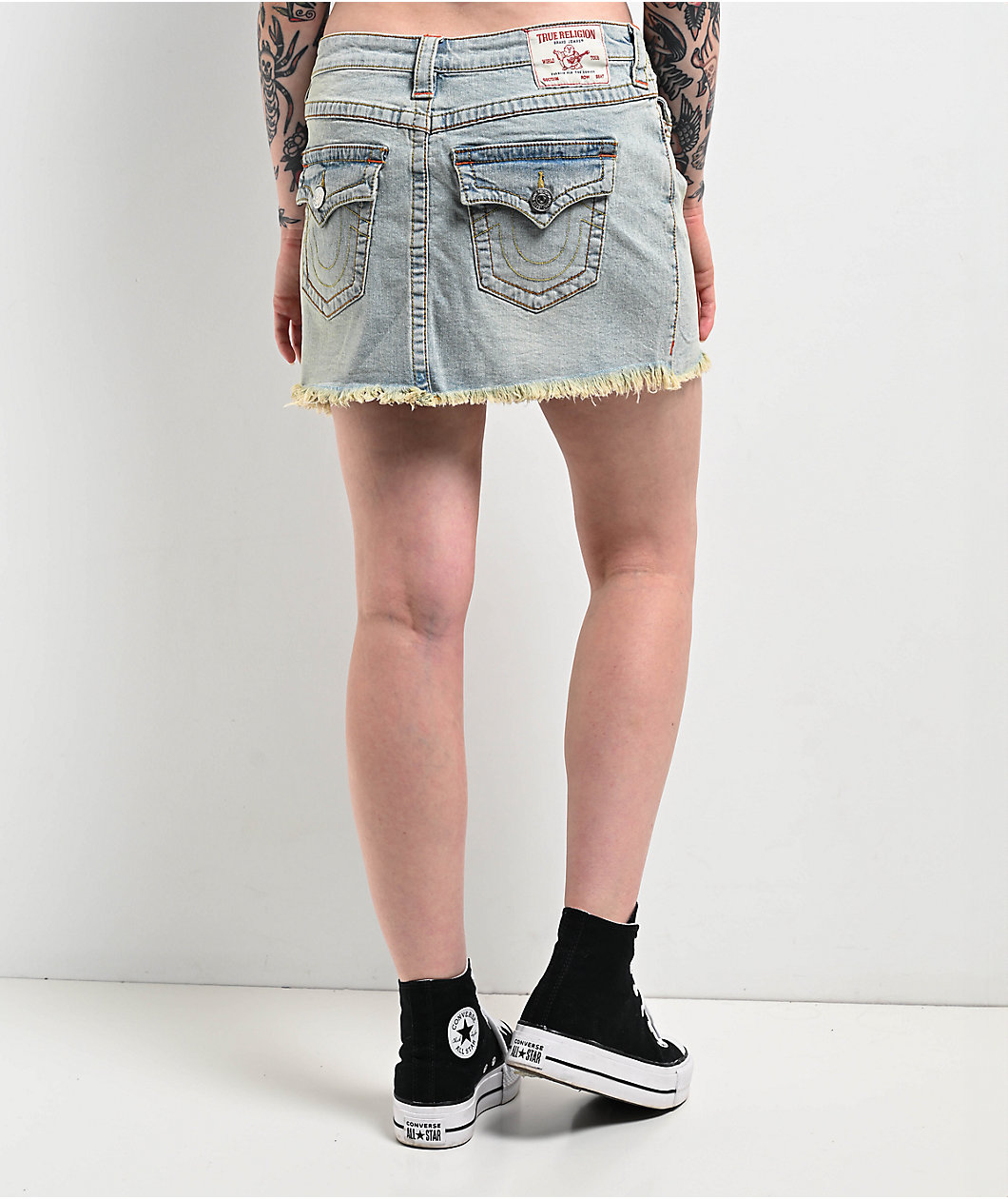 True Religion Sadie Frayed La Jolla Mini Skirt