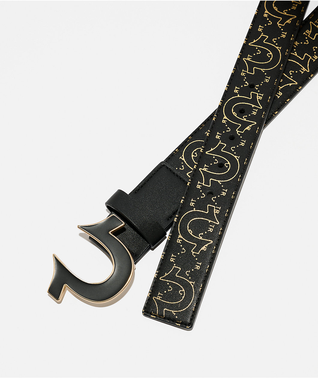 True Religion Saffron Black & Gold Belt