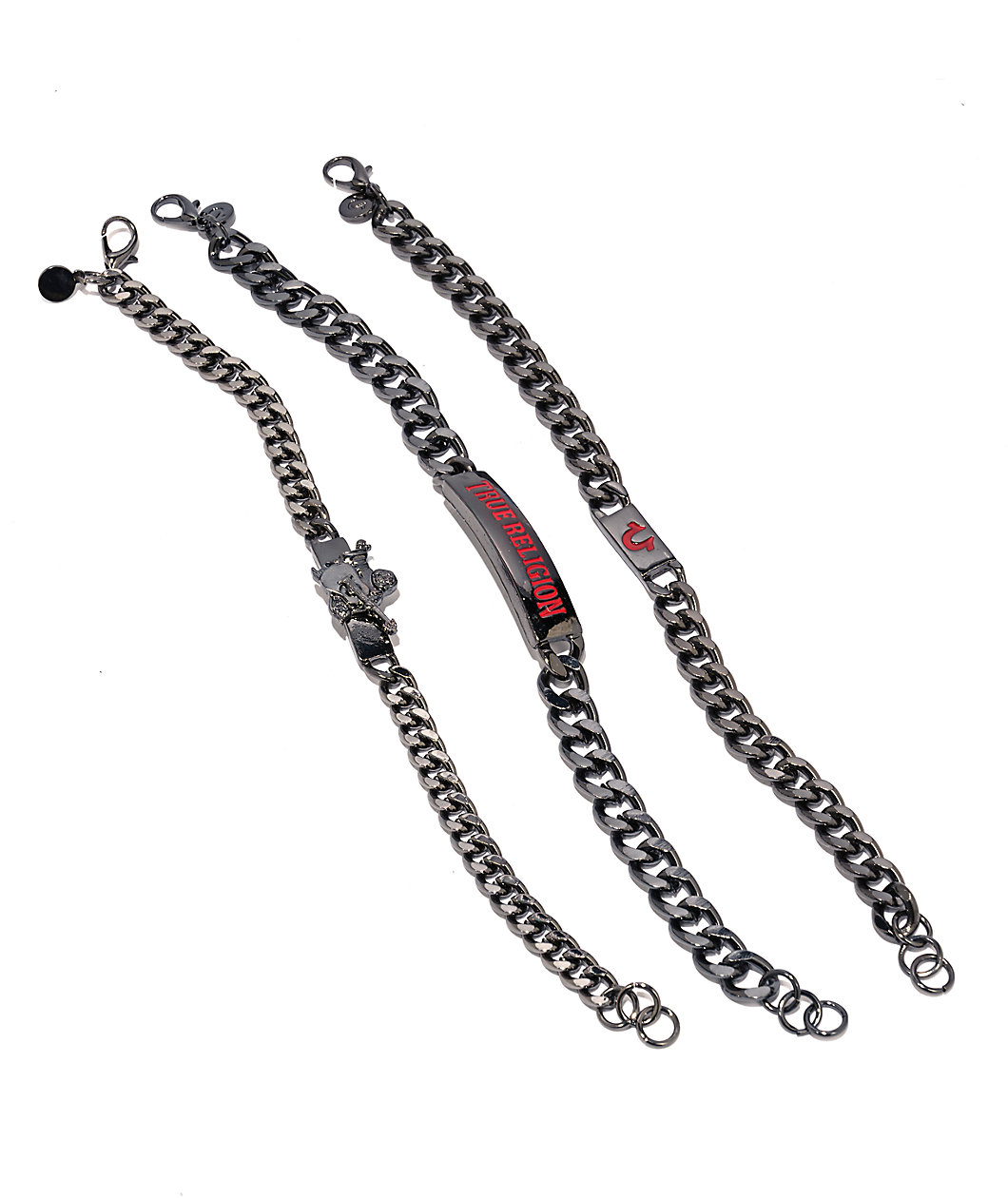 True Religion Script Band Black & Red Watch & Bracelet Set