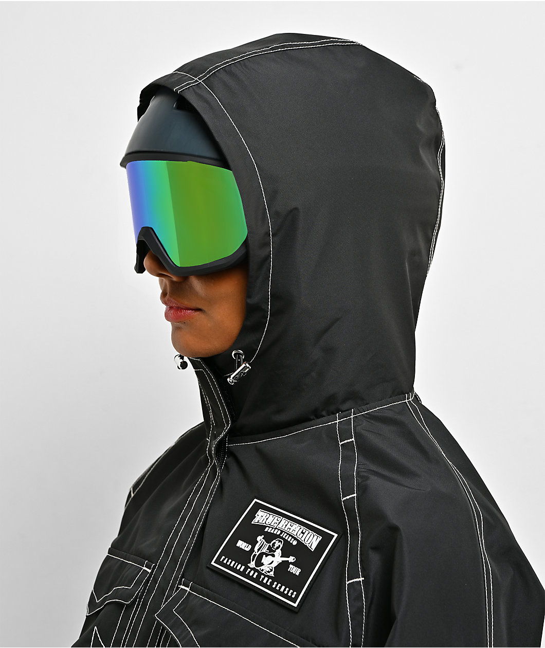 True Religion Stitched Black 10K Anorak Snowboard Jacket