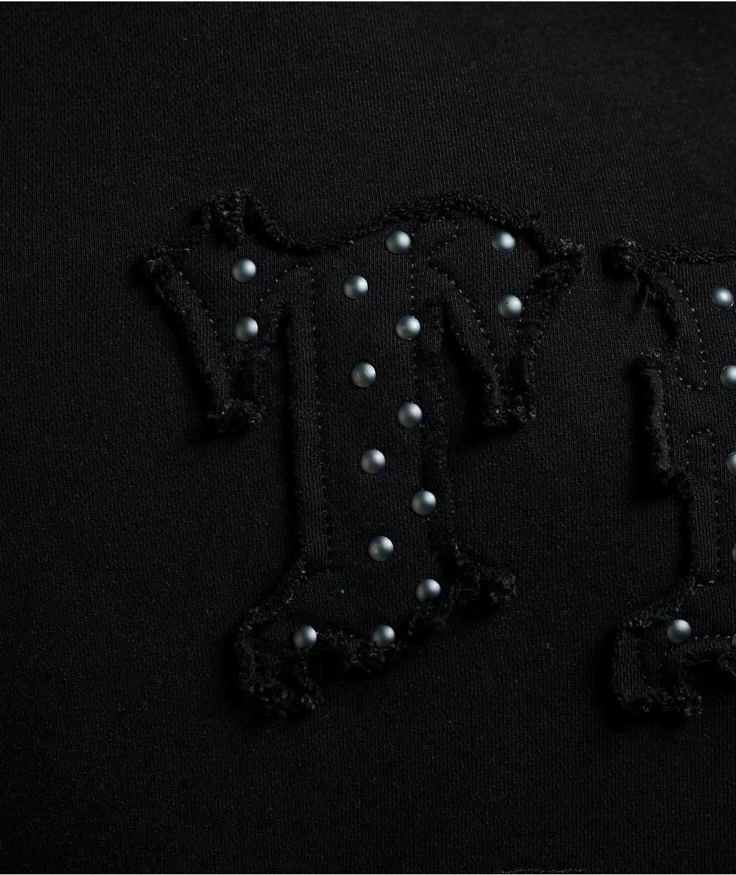 True Religion Studded Logo Black Wash Zip Hoodie