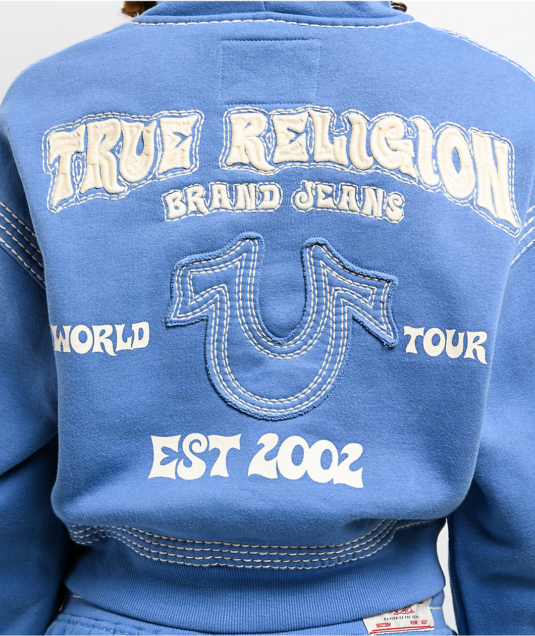 True Religion Super QT Pacific Coast Crop Zip Hoodie