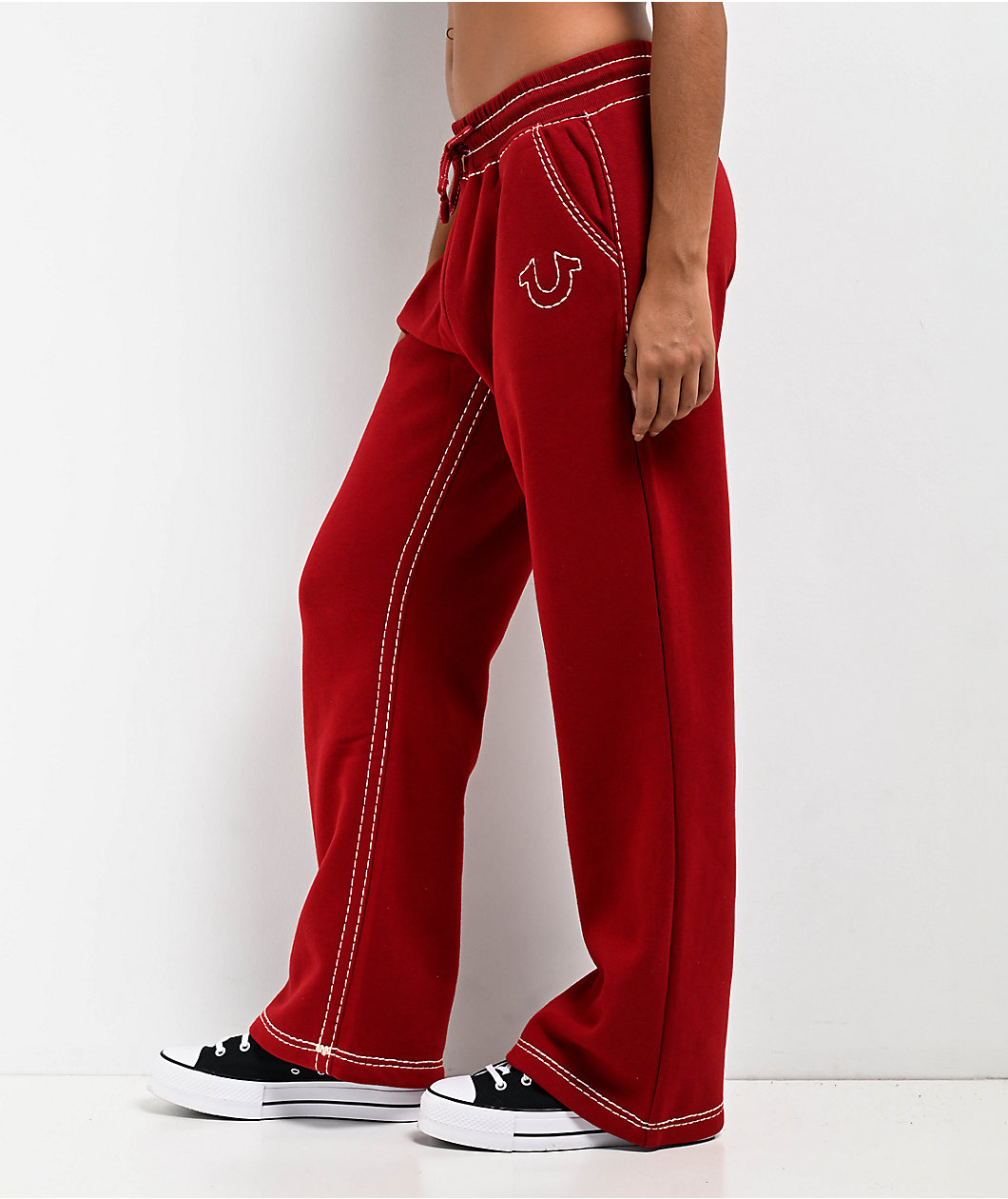 True Religion Super T Fleece Ruby Red Sweatpants