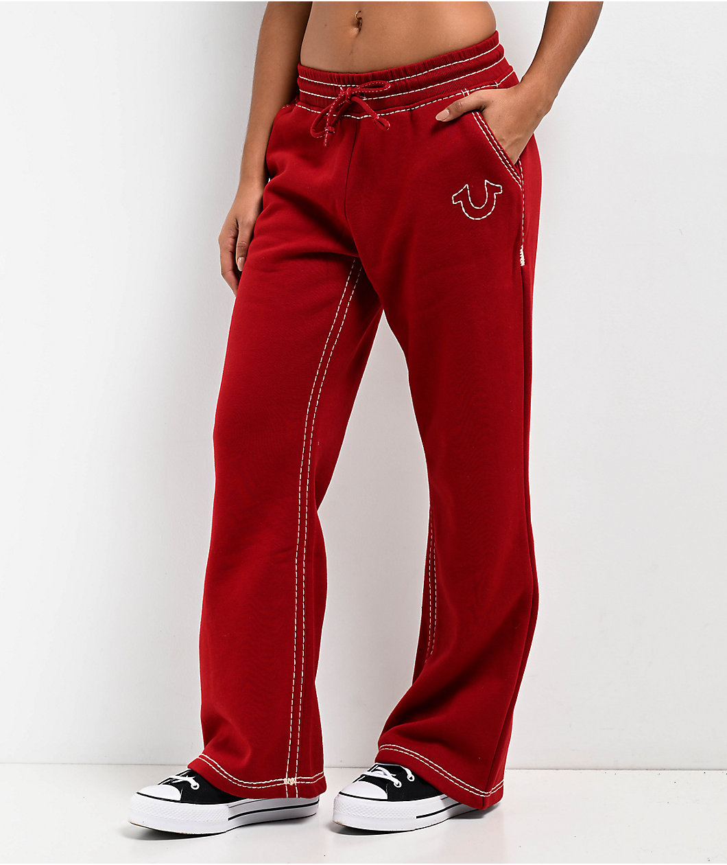 True Religion Super T Fleece Ruby Red Sweatpants