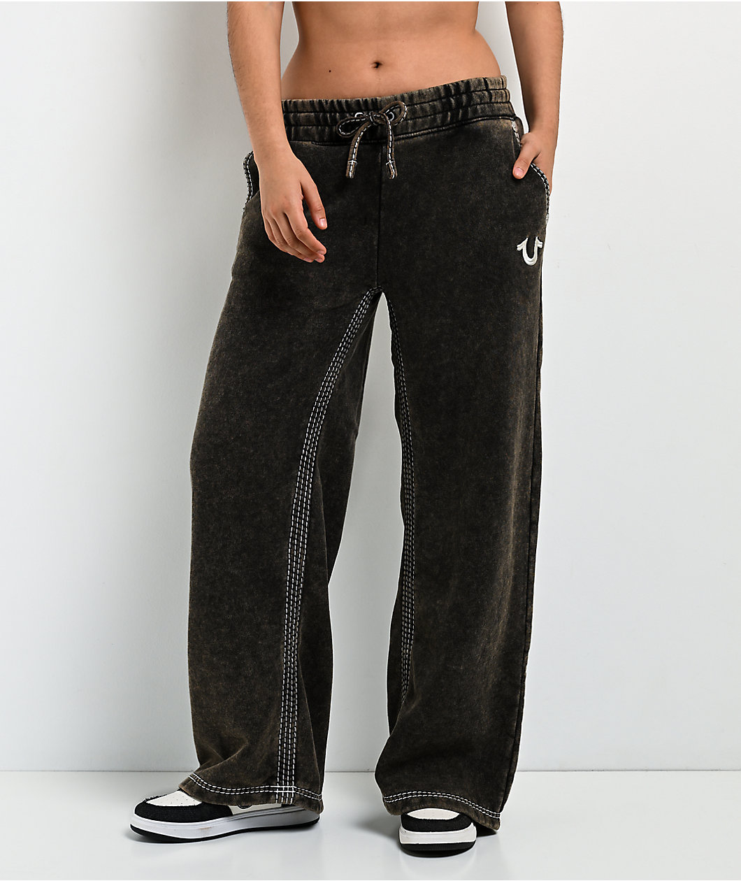 True Religion Super T Rust Brown Wash Sweatpants
