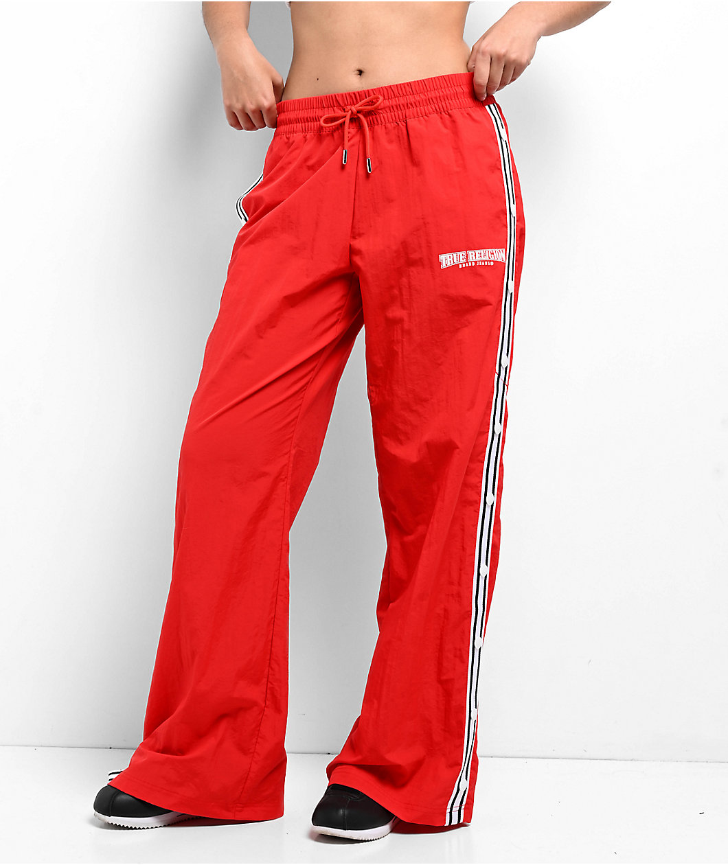 True Religion Tearaway Red Track Pants