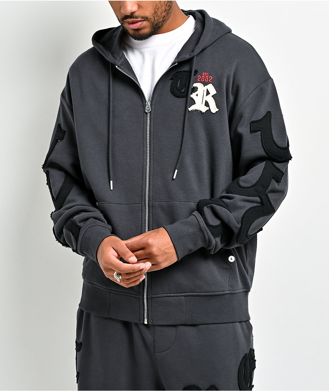 True Religion Tossed Logo Phantom Grey Sweatpants