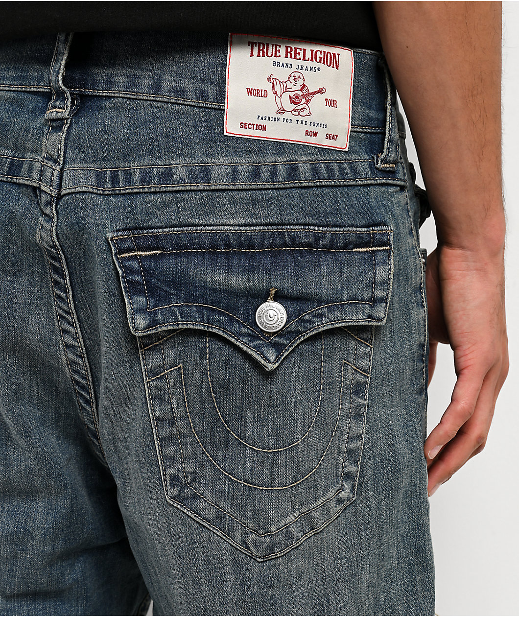 True Religion Vinny Steel Drift Medium Wash Ultra Baggy Jeans