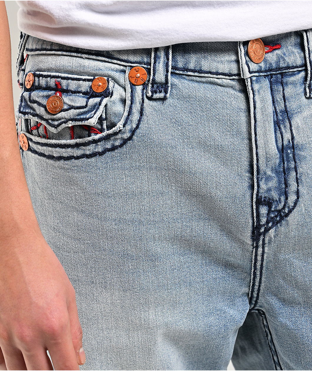 True Religion Vinny Super T Flap Arctic Whisper Light Blue Wash Ultra Baggy Jeans